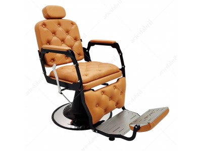 Cadeira de Barbeiro Barão Wood Base Hidráulica Redonda Estofado em