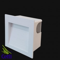 Balizador LED de Embutir em Parede Quadrado Branco 1,5W Luz Amarela SaveEnergy SE-355-1446