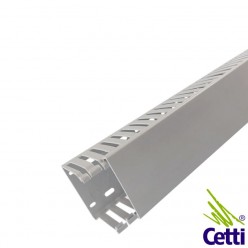 Canaleta Industrial em PVC Cinza com Recorte Aberto 80 x 80 mm x 2 Metros Dutoplast 105.075