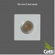 Dois Mini Spots LED 1W Branco Quadrado de Embutir Luz 3000K Opus ECO34416