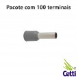 Terminal Tubular Ilhós 0,75 mm² Cinza Simples 14719 - 100 unidades