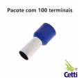Terminal Tubular Ilhós 2,5 mm² Azul Simples 14732 - 100 unidades