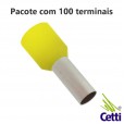 Terminal Tubular Ilhós 6 mm² Amarelo Simples 14734 - 100 unidades