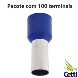 Terminal Tubular Ilhós 16 mm² Azul Simples 16534 - 100 unidades