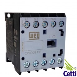 Mini Contator WEG 24VCA 9A Tripolar e 1 Contato Auxiliar NA CWC09-10-30V04 WEG