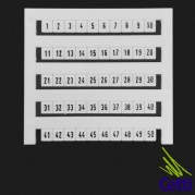 Marcador para Identificar Conector Borne de 1 a 50 Dekafix Weidmüller 47346.00001