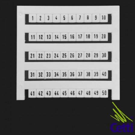 Marcador para Identificar Conector Borne de 1 a 50 Dekafix Weidmüller 47346.00001