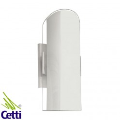 Luminária de Parede Arandela Branca de Vidro p/ Banheiro Borda Transparente E27 