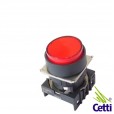Botão de Comando Vermelho Redondo 16 mm Iluminado Pulso com Retorno Autonics S16PR-E3R