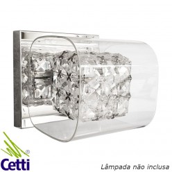 Luminária de Parede Arandela p/ Quarto Cristal e Vidro 1xG9 Prata Bella HO027