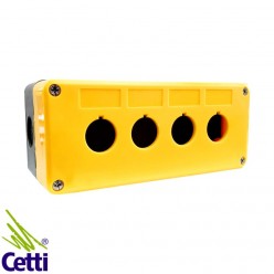 Botoeira Amarela PVC para 4 Botões 22mm