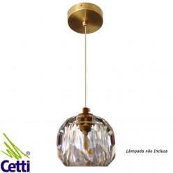 Lustre Pendente Cristal Dourado Moderno Pequeno para Lâmpada Cirs-2 Cinderella
