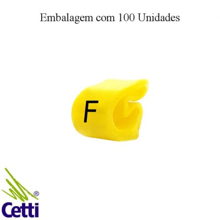 Identificador de Fio Elétrico Anilha Letra F de 0,3 a 1,5 mm²– Hellerman Tyton MHG1/3 – 100 Unidades