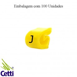 Identificador de Fio Elétrico Anilha Letra J de 0,3 a 1,5 mm²– Hellerman Tyton MHG1/3 – 100 Unidades