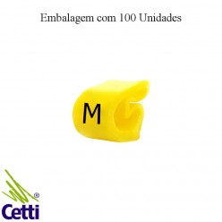 Identificador de Fio Elétrico Anilha Letra M de 0,3 a 1,5 mm²– Hellerman Tyton MHG1/3 – 100 Unidades