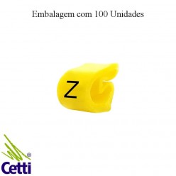 Identificador de Fio Elétrico Anilha Letra Z de 0,3 a 1,5 mm²– Hellerman Tyton MHG1/3 – 100 Unidades