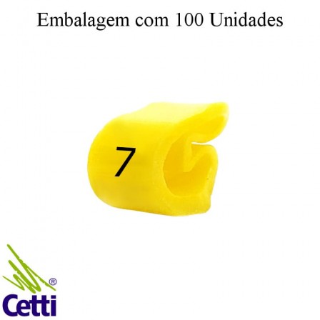 Identificador de Fio Elétrico Anilha Número 7 de 4 a 16 mm²– Hellerman Tyton MHG4/9 – 100 Unidades
