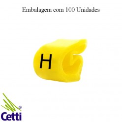 Identificador de Fio Elétrico Anilha Letra H de 4 a 16 mm²– Hellerman Tyton MHG4/9 – 100 Unidades
