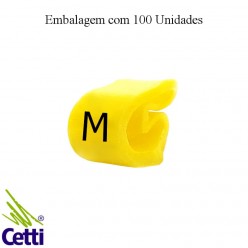 Identificador de Fio Elétrico Anilha Letra M de 4 a 16 mm²– Hellerman Tyton MHG4/9 – 100 Unidades