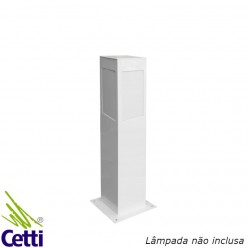 Luminária para Jardim Poste Balizador Branco em Alumínio Quadrado 50 cm Ideal PA150