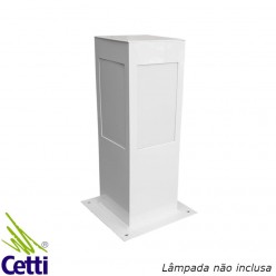 Luminária para Jardim Poste Balizador Branco em Alumínio Quadrado 30 cm Ideal PA130