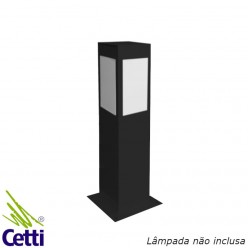 Luminária para Jardim Poste Balizador Preto em Alumínio Quadrado 50 cm Ideal PA150PT