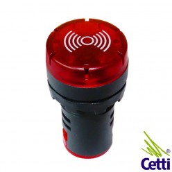 Sinaleiro LED Vermelho com Alarme Sonoro 24VCC 22 mm