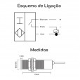 Sensor de Proximidade Óptico Difuso 24V PNP 300mm 1NA M18 G18-3A30PC