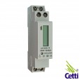 Medidor de Consumo de Energia Elétrica Digital Monofásico 230VCA 50A para Trilho DIN 35 mm