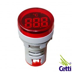 Termômetro Digital para Painel Elétrico Vermelho de -20 a 199ºC 22 mm