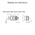 Plug Macho para Extensão 2P+T 10A Preto com Prensa Cabo Margirius PLD11-3