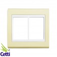 Placa 4x4 Cor Areia com Moldura Branca para 6 Módulos WEG Refinatto 13978319