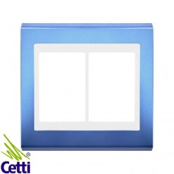Placa 4x4 Azul Acqua com Moldura Branca para 6 Módulos WEG Refinatto 13978578