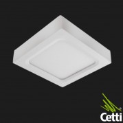 Luminária LED de Sobrepor 18W Quadrada Branca com Luz Branca Intensa