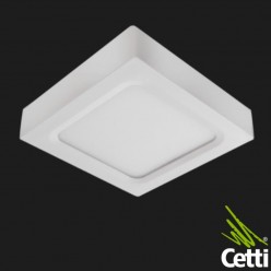 Luminária LED de Sobrepor 24W Quadrada Branca com Luz Branca Neutra