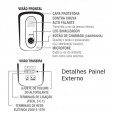 Kit Interfone e Painel Externo Preto Protection PT-270P