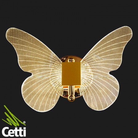 Arandela LED Borboleta Dourada Moderna  Sindora DCD02158