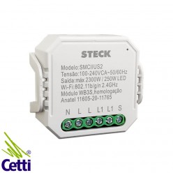 Interruptor Inteligente WiFi Módulo Interno Steck SMCIIUS2