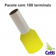 Terminal Tubular Ilhós 25 mm² Amarelo Simples 14747 - 100 unidades