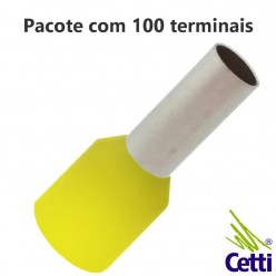 Terminal Tubular Ilhós 70 mm² Amarelo Simples 16.519 - 100 unidades