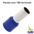 Terminal Tubular Ilhós 50 mm² Azul Simples 16.520 - 100 unidades