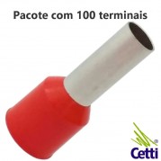 Terminal Tubular Ilhós 95 mm² Vermelho Simples 16.580 - 100 unidades