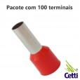 Terminal Tubular Ilhós 35 mm² Vermelho Simples 16505 - 100 unidades