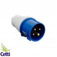 Plug para Tomada Industrial WEG 16A 3P+T de 200V a 250V 9 Horas Azul PIWD-16P4H9E57