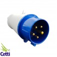 Plug para Tomada Industrial WEG 16A 3P+T+N de 200V a 250V 9 Horas Azul PIWD-16P5H9E57