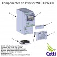 Inversor de Frequência Trifásico WEG 5CV 15,2 A 3,7kW 220V CFW300B15P2T2DB20