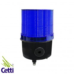 Sinaleiro Luminoso Sonoro Rotativo Azul LED 24V/110V/220V Com Sirene