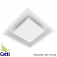 Luminária de Teto Plafon de Embutir Quadrado p/ Quarto Branco Luz Indireta Itamonte 2041/38/3E27BTBT