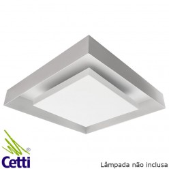 Luminária de Teto Plafon de Sobrepor Quadrado p/ Quarto Branco Luz Indireta Itamonte 3045/46/6G9BTBT