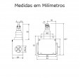 Chave Fim de Curso Mecânico com Pistão e Roldana 1NA+1NF Lukma XCK-M102